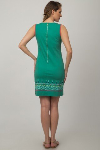 Rochie verde Odessa cu broderie