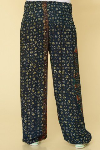 Pantaloni bleumarin Mandala cu buzunare