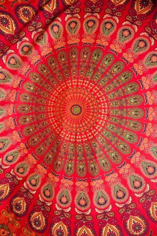 Cuvertura rosie mandala-dubla