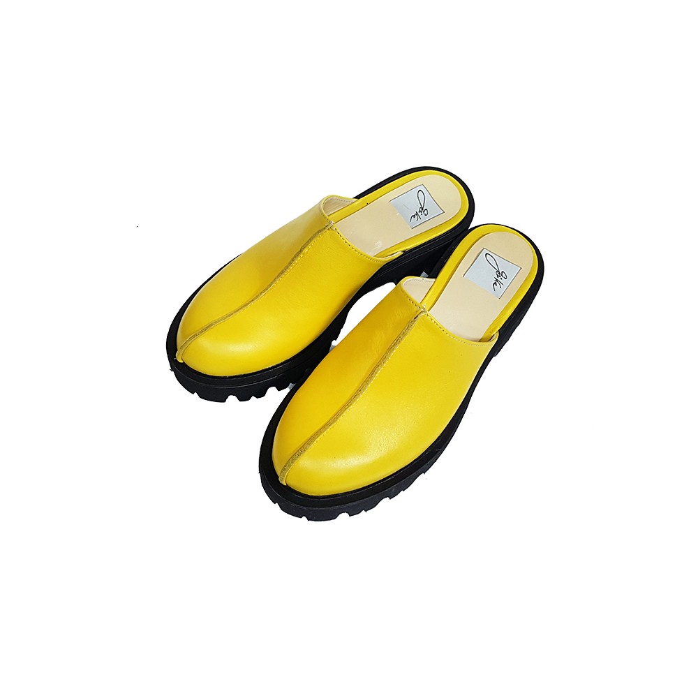 yellow mules flat