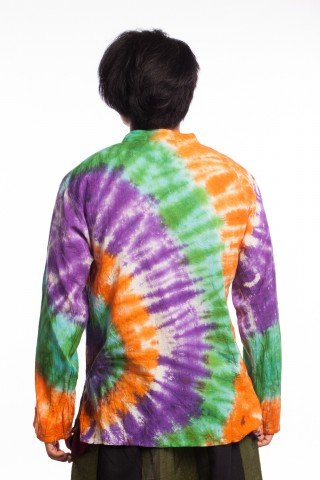 Bluza din bumbac tye dye curcubeu evantai