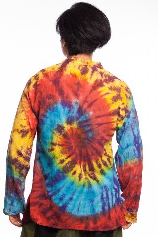 Bluza din bumbac tie-dye curcubeu spirala