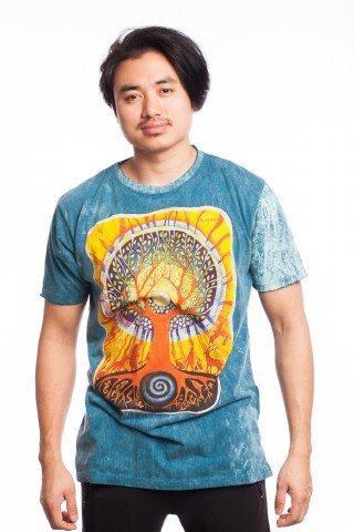 Tricou albastru Tree of Life