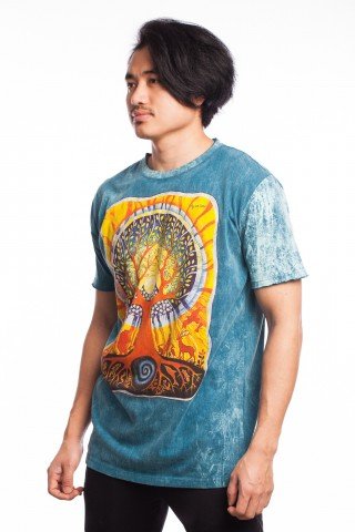 Tricou albastru Tree of Life