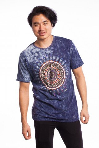 Tricou albastru denim Third Eye Mandala