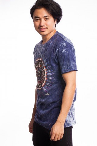 Tricou albastru denim Third Eye Mandala