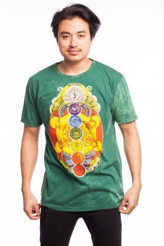 Tricou verde 7 Chakras