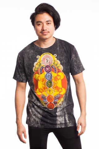 Tricou negru 7 Chakras