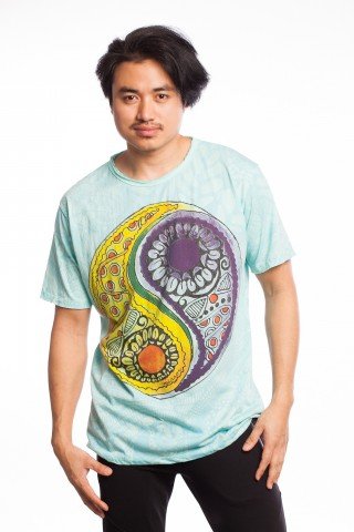 Tricou bleu Yin Yang