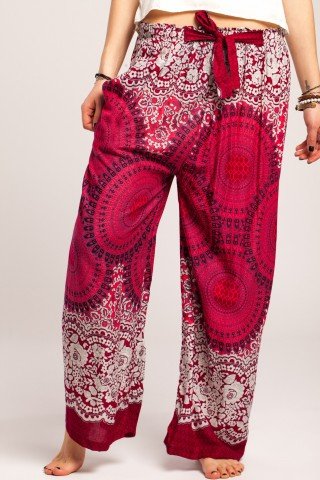 Pantaloni boho multicolori largi mandala