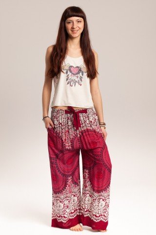 Pantaloni boho multicolori largi mandala