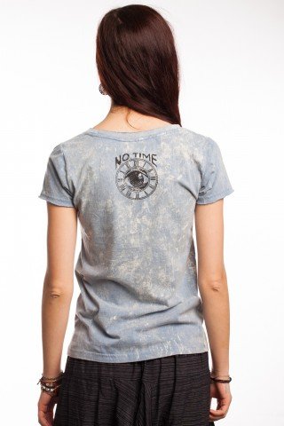 Tricou bleu Lotus Hamsa