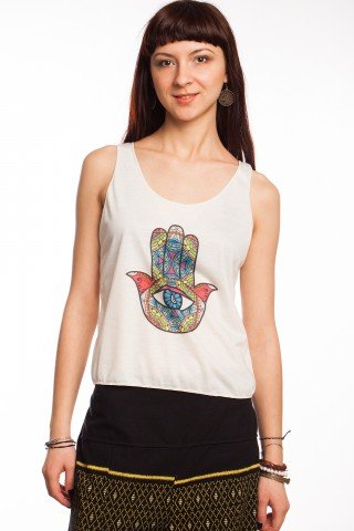 Maiou scurt Hamsa multicolora