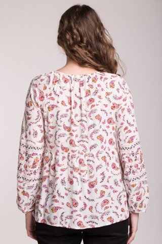 Bluza alba cu imprimeu floral