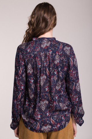 Bluza bleumarin imprimeu paisley maur