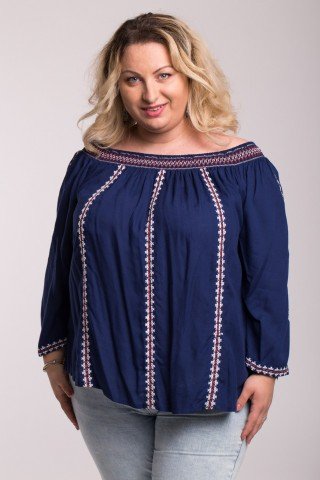 Bluza tip iie bleumarin cu elastic pe umeri