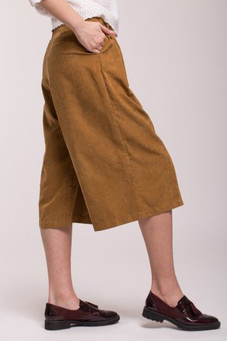 Pantaloni culotte cafeniu deschis