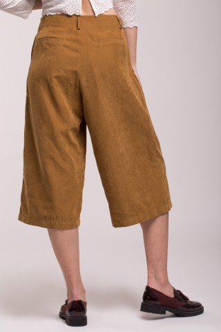 Pantaloni culotte cafeniu deschis