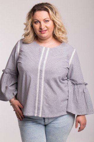 Bluza casual cu volane la maneci