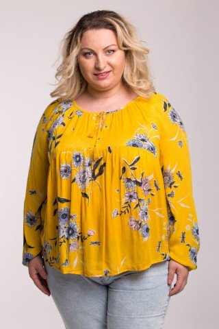 Bluza galbena cu imprimeu floral