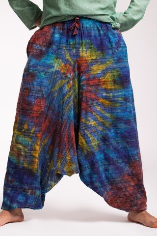 Salvari multicolori Tye Dye curcubeu cu dungi