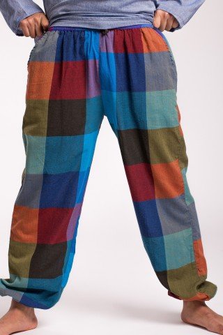 Pantaloni in carouri multicolore