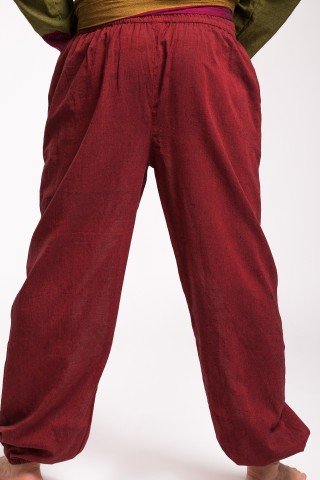 Pantaloni din bumbac visinii