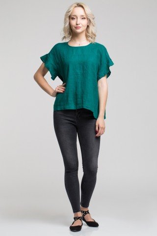 Bluza verde smarald din in