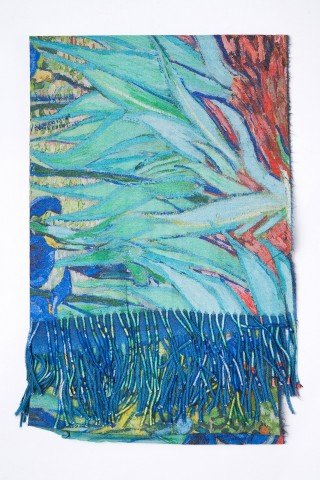Esarfa din casmir cu imprimeu dupa tabloul Irisii de Van Gogh
