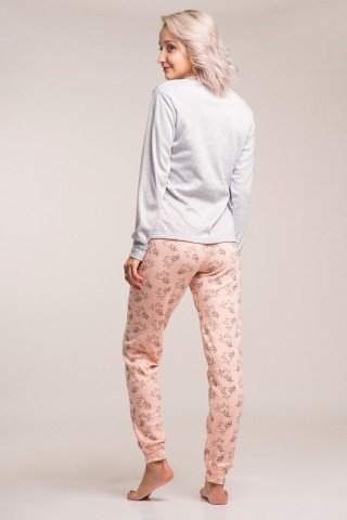Pijama flausata cu unicorni roz-bleu si aplicatie cu paiete
