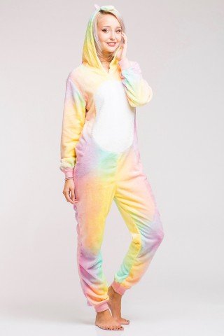 Pijama intreaga kigurumi Unicorn multicolor