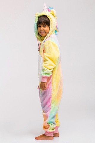 Pijama pufoasa kigurumi Unicorn multicolor