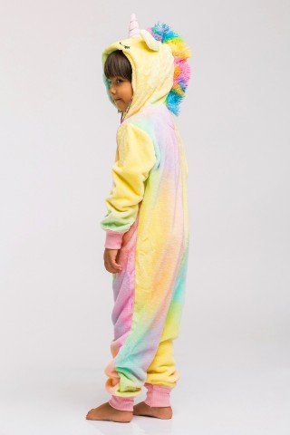 Pijama pufoasa kigurumi Unicorn multicolor