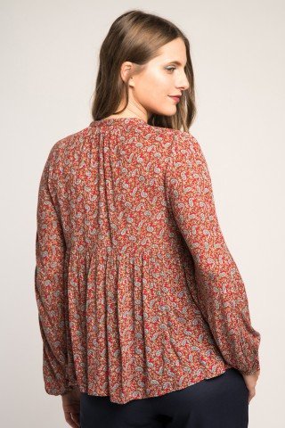 Bluza boho cu imprimeu paisley si ciucuri