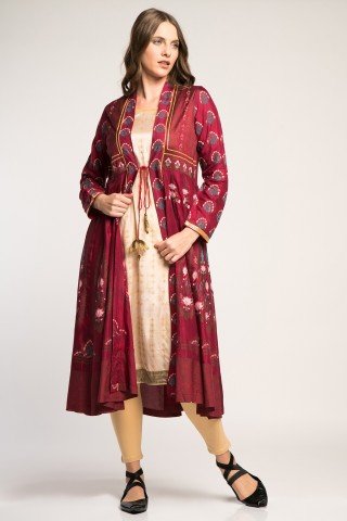 Costum traditional indian elegant cu 3 piese