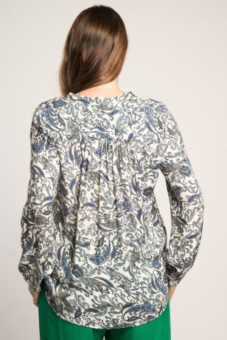 Bluza alba cu imprimeu paisley blue