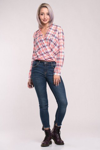 Bluza asimetrica tip camasa cu decolteu petrecut
