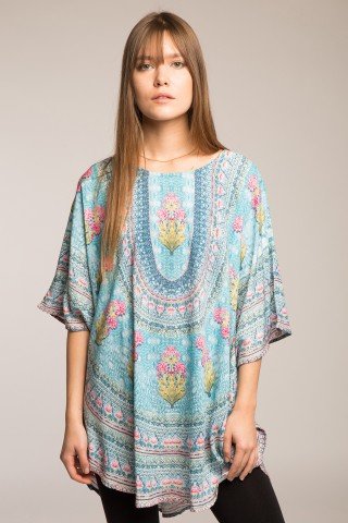 Bluza matasoasa multicolora stil poncho