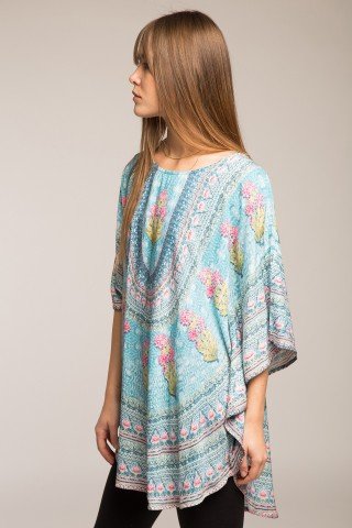 Bluza matasoasa multicolora stil poncho
