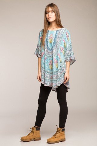 Bluza matasoasa multicolora stil poncho