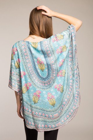 Bluza matasoasa multicolora stil poncho