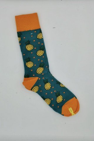 Sosete bumbac teal cu ananas