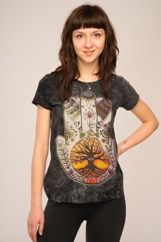 Tricou maneca scurta Hamsa & Tree of life