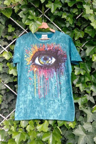 Tricou bumbac albastru Eye Art