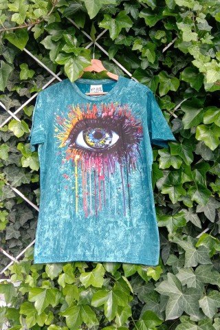 Tricou bumbac albastru Eye Art