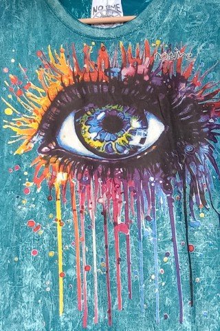 Tricou bumbac albastru Eye Art