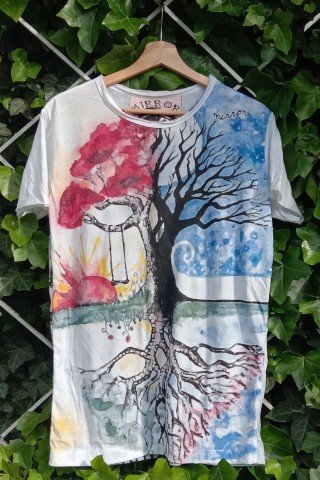 Tricou din bumbac Tree of Life in oglinda