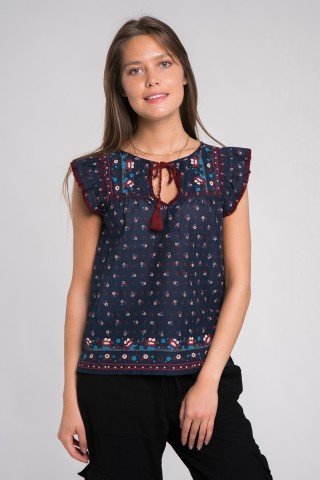 Bluza bleumarin maneci aripioare Happy Hippie