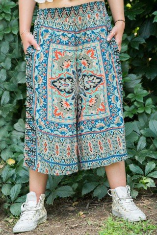 Fusta pantalon vaporoasa boho-chic