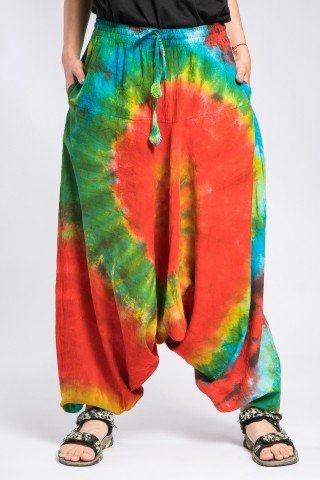 Salvari unisex Tye Dye rosu-verde